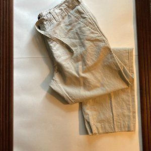 Gap Mens Cream Flat Front Drawstring Straight Leg Chino Pants Size 36 X 32